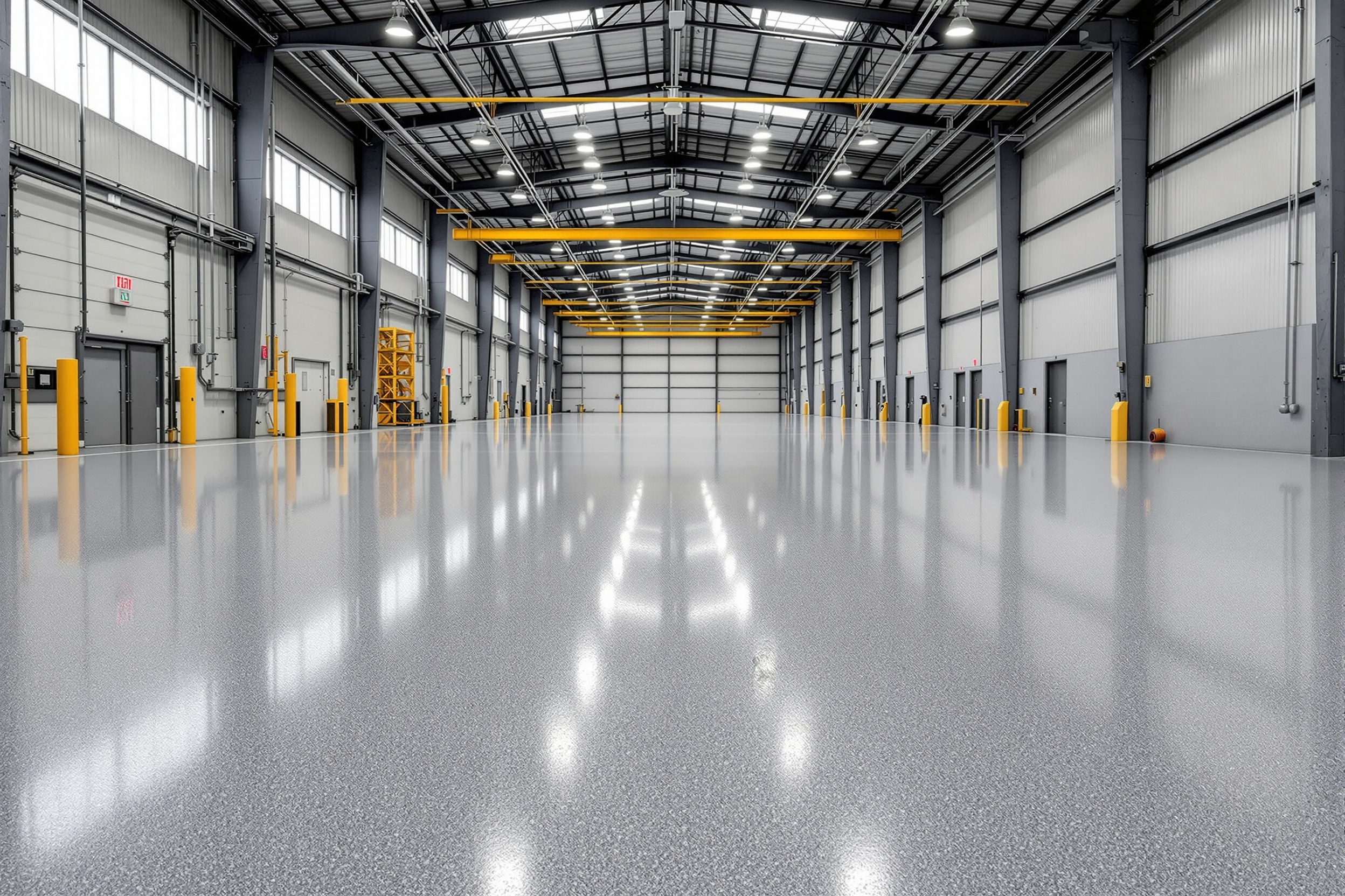 Bodega después: piso industrial epóxicos gris