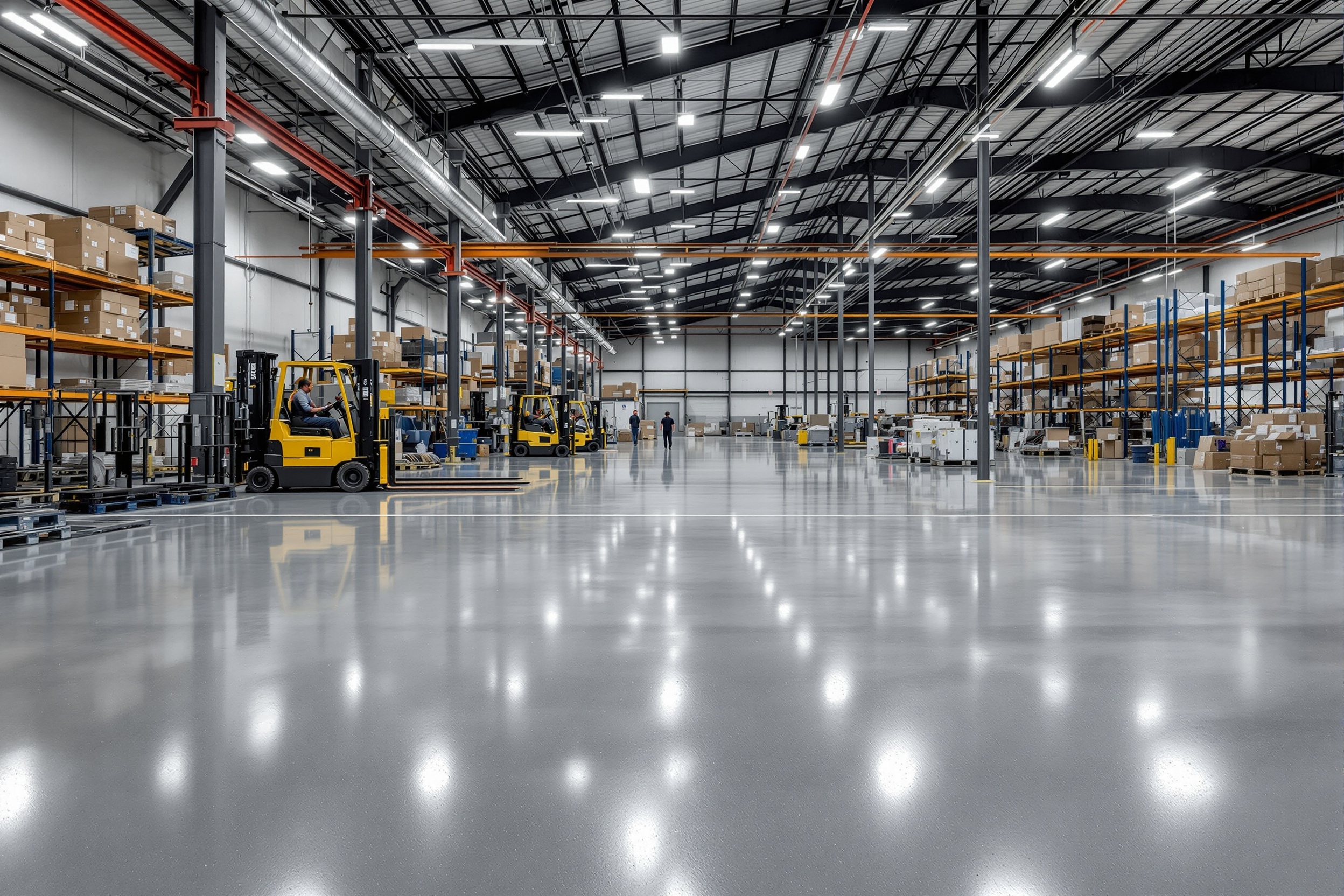 Piso epóxicos industrial en bodega de alta resistencia