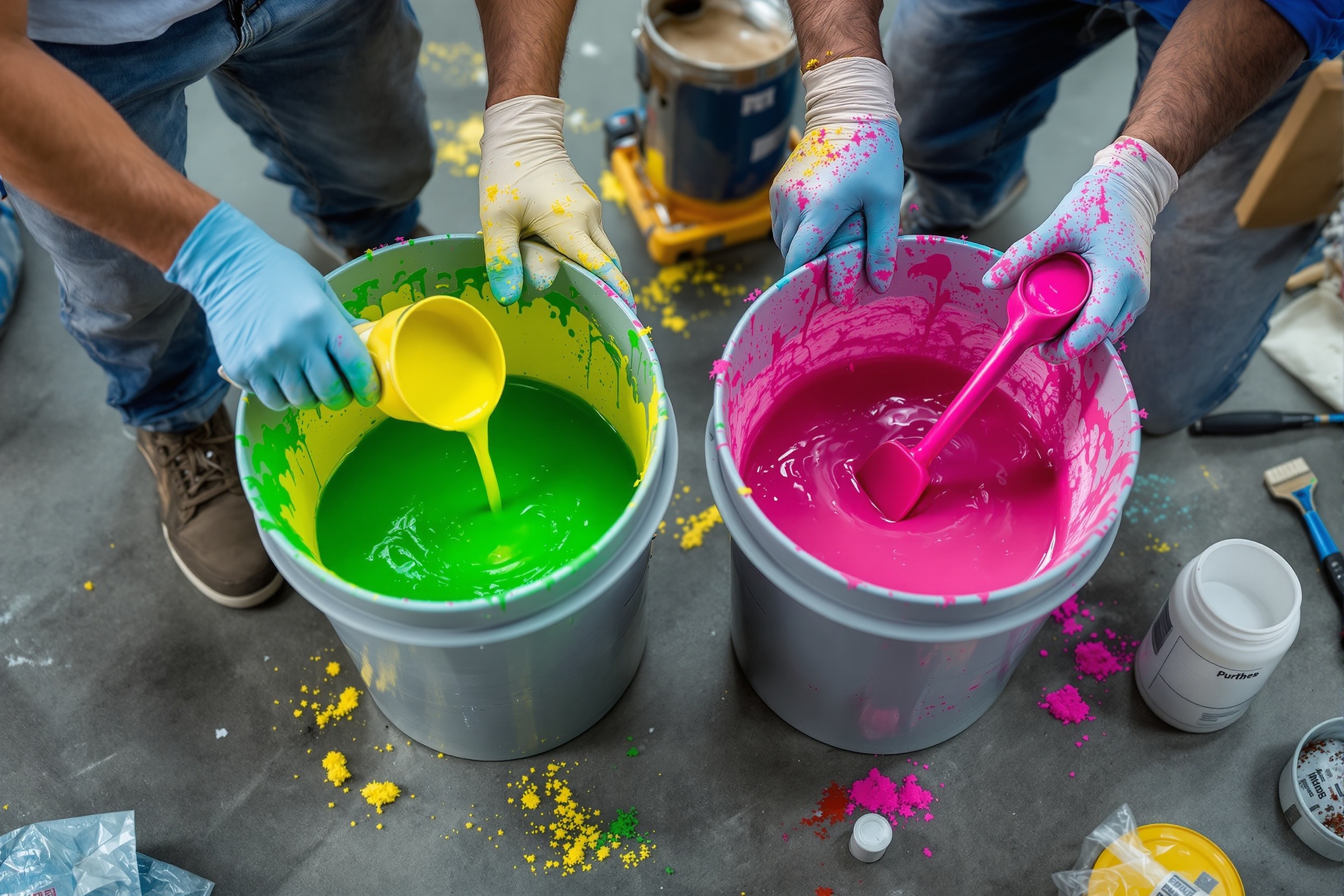 Preparación de materiales epóxicos importados para proyecto en Hermosillo