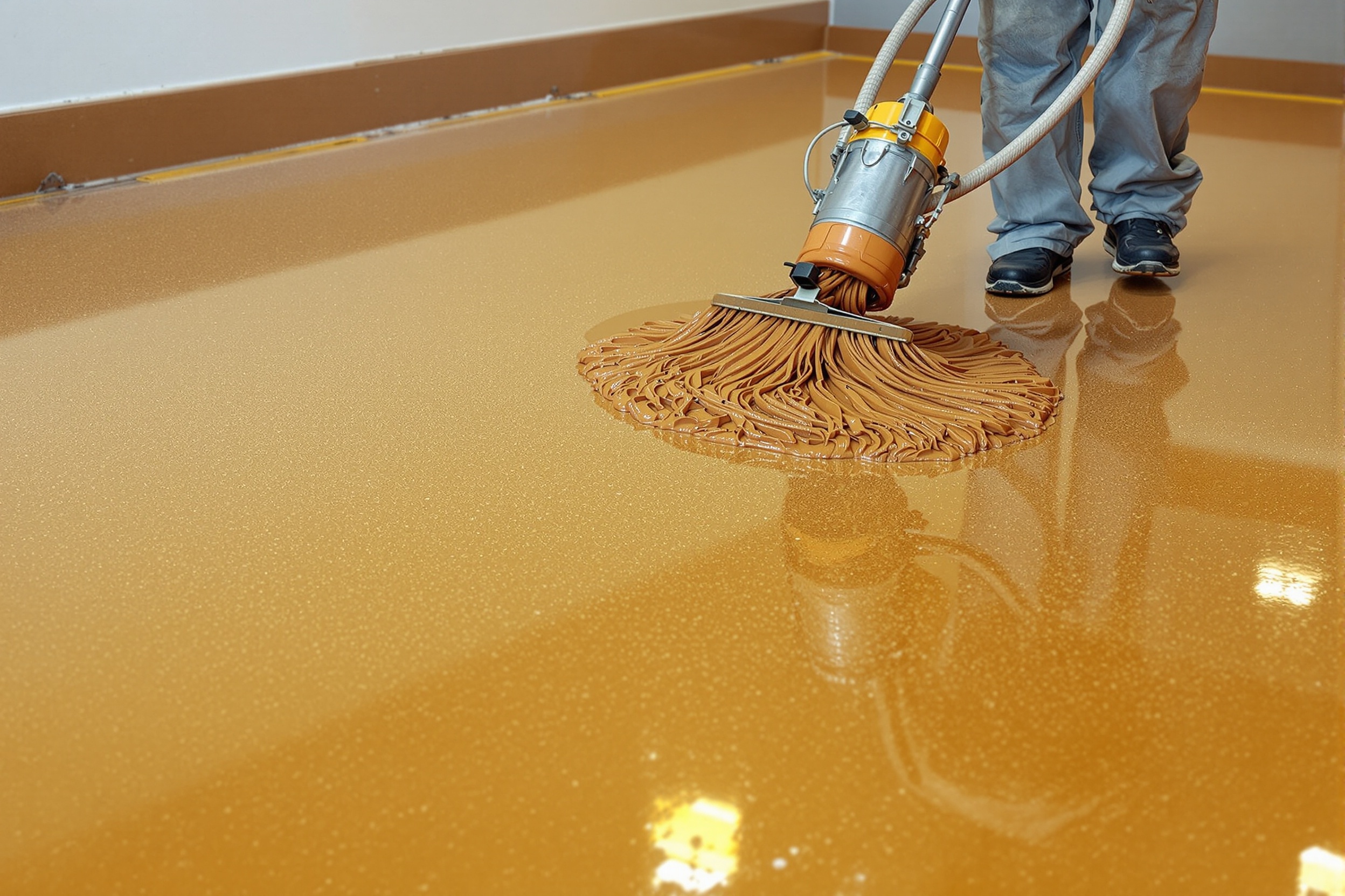 Aplicación de recubrimiento autonivelante epóxico en Hermosillo